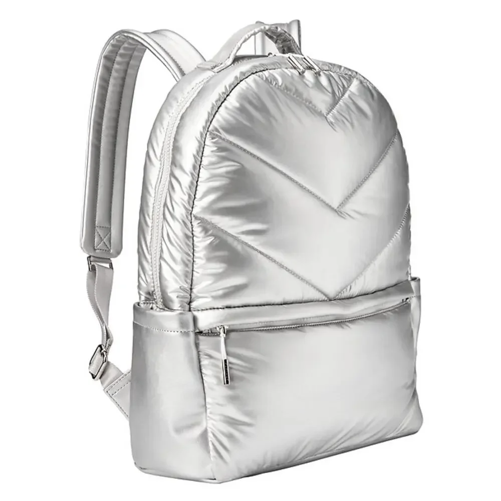 Caraa x Athleta Commuter Backpack Silver Nylon Laptop Travel Gym Work‎ Bag